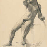 Gustav Klimt. Seated male nude with staff - photo 1