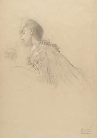 Gustav Klimt. Study of a girl in profile facing left - photo 1 Gustav Klimt. Study of a girl in profile facing left - photo 1