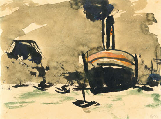 Emil Nolde. Large steamer and small steamships - photo 1 Emil Nolde. Large steamer and small steamships - photo 1