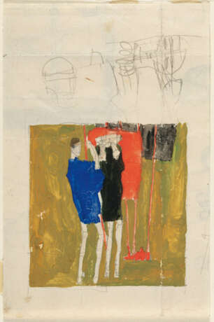 Egon Schiele. Recto: Two men - Verso: Small figure sketches - photo 2 Egon Schiele. Recto: Two men - Verso: Small figure sketches - photo 2