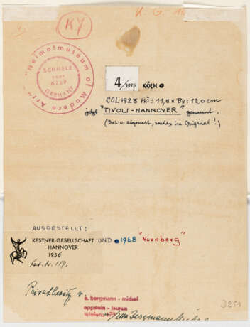 Kurt Schwitters. "Merzzeichnung Bloomfield" (Tivoli-Variété Hanover) - photo 1