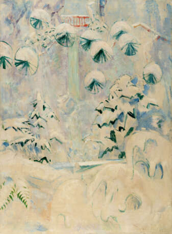 Oskar Moll. Snowy landscape with red bridge - photo 1 Oskar Moll. Snowy landscape with red bridge - photo 1