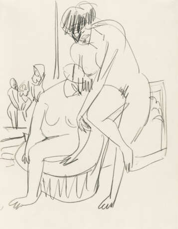 Ernst Ludwig Kirchner. Zwei Akte im Innenraum - Foto 1