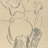 Ernst Ludwig Kirchner. Recto: Woman combing her hair and man with hand mirror - Verso: Sitting dodo on an African stool - photo 1