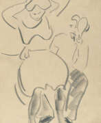 Produktkatalog. Ernst Ludwig Kirchner. Recto: Sich kämmende Frau und Mann mit Handspiegel – Verso: Sitzende Dodo auf afrikanischem Hocker