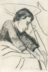 Erich Heckel. Recto: Sleeping girl - Verso: Flowers