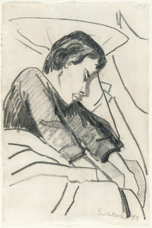 Erich Heckel. Recto: Sleeping girl - Verso: Flowers - фото 2 Erich Heckel. Recto: Sleeping girl - Verso: Flowers - фото 2