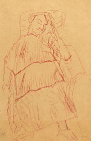 Oskar Kokoschka. Naples, Alma Mahler in a deckchair - фото 1