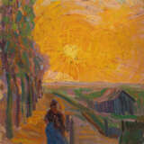 Karl Peter Röhl. Landschaft mit Sonnenuntergang und Figur - Foto 1