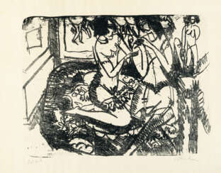 Ernst Ludwig Kirchner. Two girls in lingerie (girls in trousers)