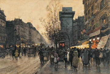 Eugène Galien-Laloue. Boulevard près de la Porte Saint-Denis
