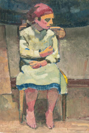 Alfred Heinrich Pellegrini. Girl with a red headscarf on a chair - photo 1