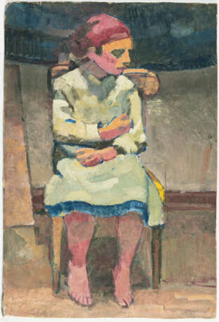 Alfred Heinrich Pellegrini. Girl with a red headscarf on a chair - photo 2