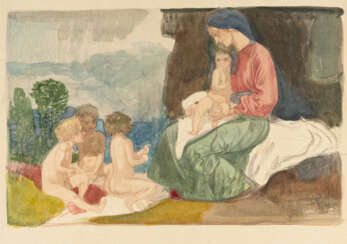 Rudolf Jettmar. Madonna with Baby Jesus and Children