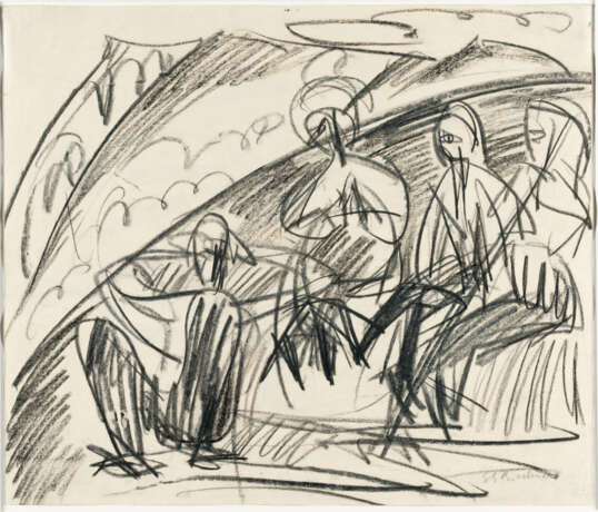 Ernst Ludwig Kirchner. Recto: Group of peasants - Verso: Fehmarnakte - photo 2