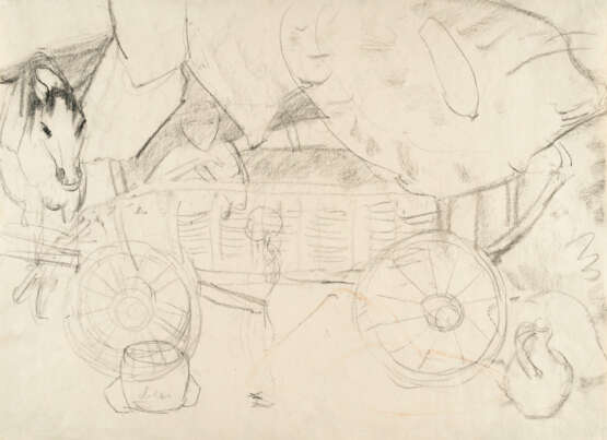 Otto Mueller. Covered wagon with horse and gypsy woman - photo 1