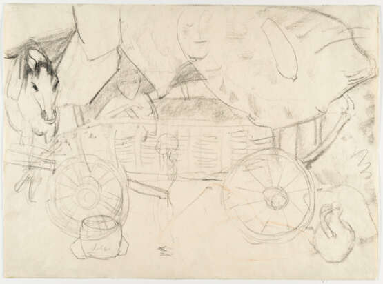 Otto Mueller. Covered wagon with horse and gypsy woman - photo 2