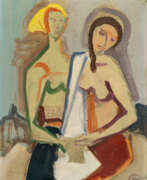 Karl Hofer. Karl Hofer. Study with two women (yellow headscarf)