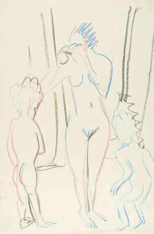 Ernst Ludwig Kirchner. Frau Anni Müller mit den Zwillingen Judith und Kaspar - Foto 1