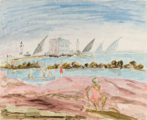 Erich Heckel. "Einfahrende Segler" (Sailors sailing in) (Palavas)