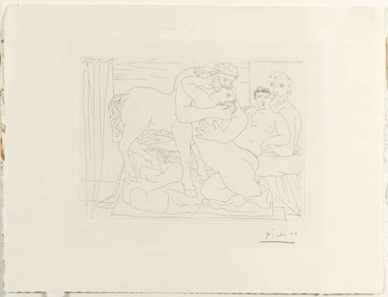 Pablo Picasso. Sculpteur et son modèle avec un groupe sculpté représentant un centaure embrassant une femme - фото 2 Pablo Picasso. Sculpteur et son modèle avec un groupe sculpté représentant un centaure embrassant une femme - фото 2