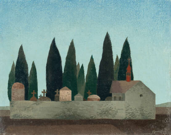 Vlastimil Beneš. „Friedhof mit Cypressen“ (Cemetery with cypress trees) - photo 1