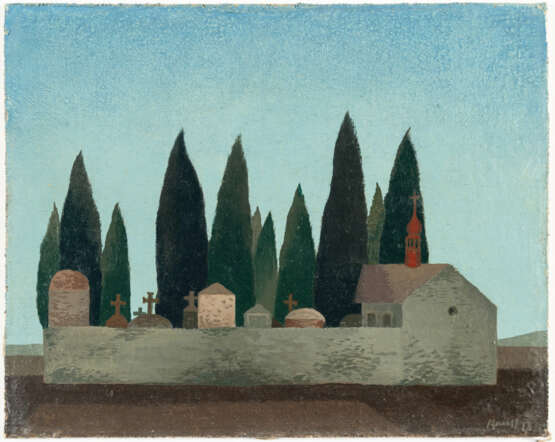 Vlastimil Beneš. „Friedhof mit Cypressen“ (Cemetery with cypress trees) - photo 2