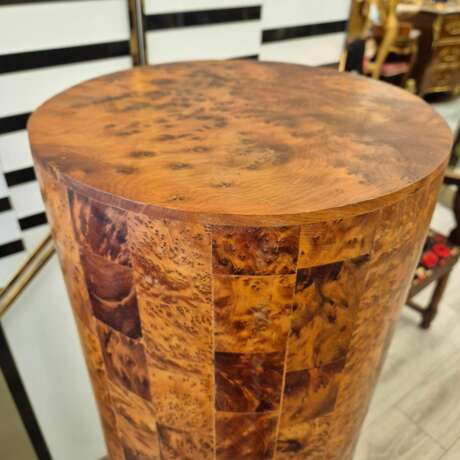 Large Art Deco Column Stand In Amboyna Burl 1940 Bois laqué 20th century - photo 6