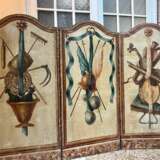 18th Century French Antique Paravent Screen with Three Leaves Lacquered wood Louis XIV - Regency 18th century - photo 8