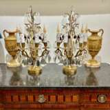 Late 19th Century Pair of Lyre Shaped Four-Light Candelabras Crystal bronze Late 19th century г. - фото 8