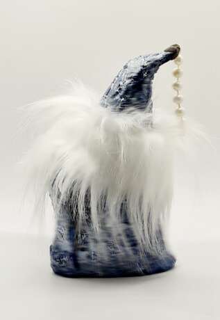 Новогодний рюкзак Деда Мороза под елку Керамика Ручная работа современная интерьерная скульптура Декоратиивно-прикладное искусство Россия 2025 г. - фото 3