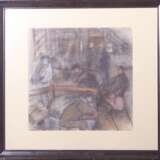 Dans le sauna Black pencil watercolor Early 20th century - Foto 1