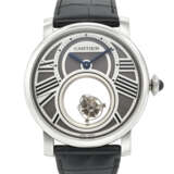 CARTIER, PLATINUM FLYING MYSTERY DOUBLE TOURBILLON 'ROTONDE DE CARTIER' WRISTWATCH, REF. W1556210 - фото 1