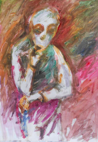 2х2 = 4 ? Бумага Смешанная техника Экспрессивный субъективизм Сюжетно-тематическая картина - фото 1