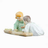 Meissen two Hentschel children baking sand cake - photo 1