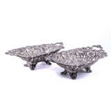 Silver pair of vine leaf baskets - photo 2