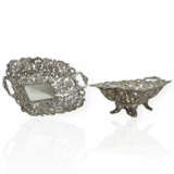 Silver pair of vine leaf baskets - photo 3
