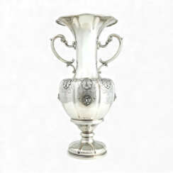 Magnificent silver vase with handles