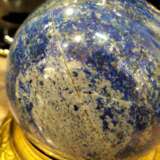 Large Lapis Lazuli Sphere from Afghanistan on a 19th French Gilded Base Bronze Napoleon III 20th century - Foto 3