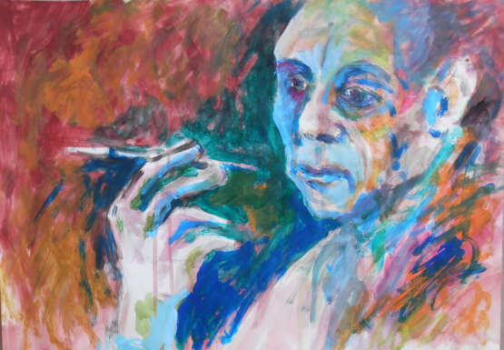 Мужчина с мундштуком Papier Gemischte Technik Экспрессивный субъективизм Thematische Bilder - Foto 1 Мужчина с мундштуком Papier Gemischte Technik Экспрессивный субъективизм Thematische Bilder - Foto 1