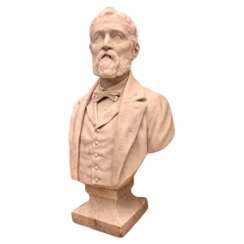 19th Century Bust of an Aristocrat in Marble by Joseph Vallet (1841-1920)
