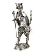 Silber. Figurine en argent accrocheuse et ironique Le Chat Potte. G&uuml;nther Grungessel. Hannau. 1883 
