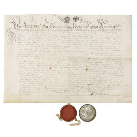 Urkunde des 18. Jahrhunderts mit gut erhaltenem Siegel - Foto 1