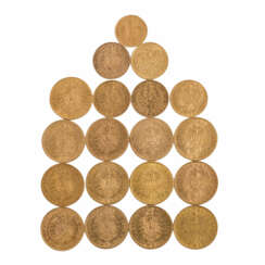Dt. Kaiserreich/GOLD - Konvolut 19 Münzen mit Sachsen