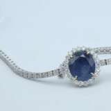 Браслет из белого золота с бриллиантами и сапфиром Золото 21th century г. - фото 5