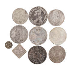 Überaus interessante 9-teilige Zusammenstellung Münzen 17./18. Jahrhundert. -