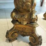 Pair of 19th Century Gilt Bronze Fire Dogs in the Ancient Egyptian Style Bronce 19th century - photo 6