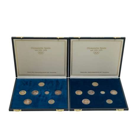 Olympische Spiele 1952-1972 - 2 Schatullen mit Gedenkmünzen - Foto 1