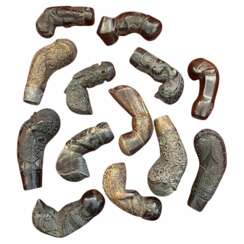 Collection of Kriss Handles, Java, Indonesia, Late 18th Early 19th Century