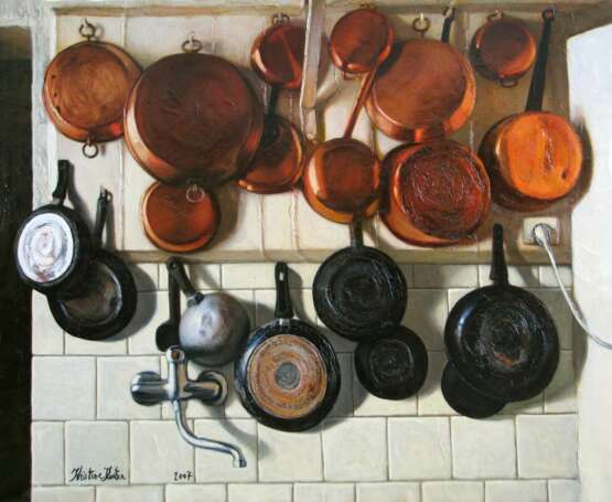 Cuisine italienne Canvas oil 21th century - Foto 1 Cuisine italienne Canvas oil 21th century - Foto 1